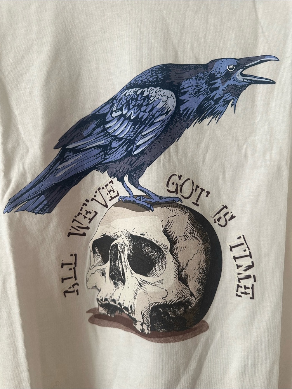 Raven Skull Graphic Crop Tee NWT - Picture 2 of 5